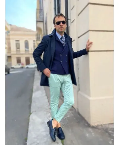 Pantaloni uomo - Chino - Verde Tiffany - Paul Miranda