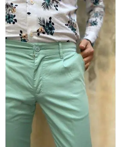 Pantaloni uomo - Chino - Verde Tiffany - Paul Miranda