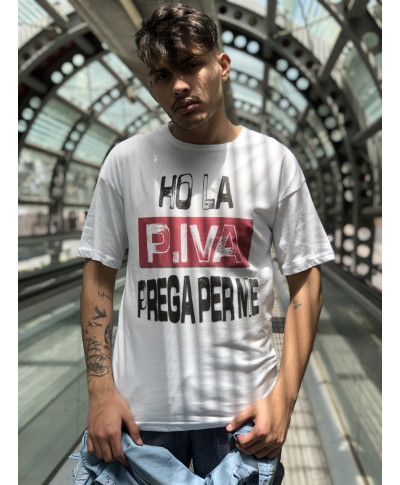 T shirt uomo ironica - P.IVA - Magliette ignoranti 
