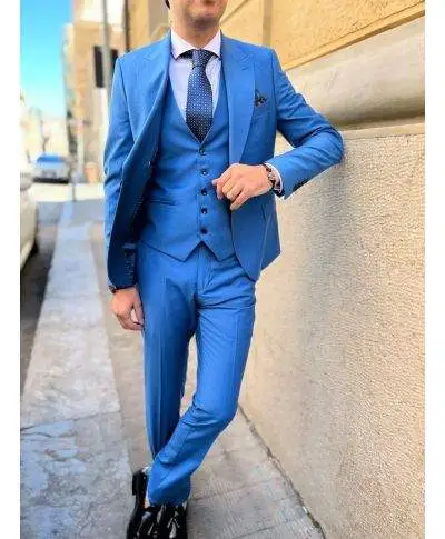 Abito uomo - Azzurro - Con gilet - Mac