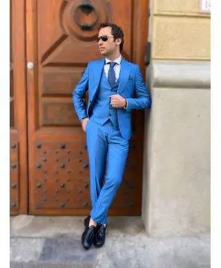 Abito uomo - Azzurro - Con gilet - Mac