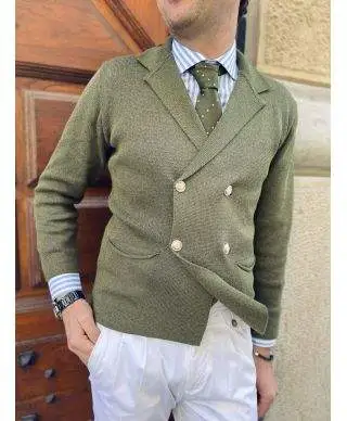 Cardigan uomo - Verde - Doppiopetto
