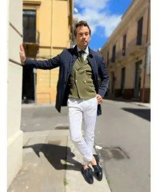 Cardigan uomo - Verde - Doppiopetto