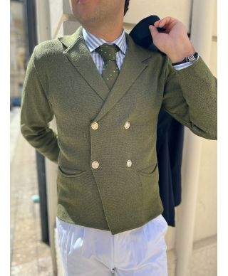 Cardigan uomo - Verde - Doppiopetto