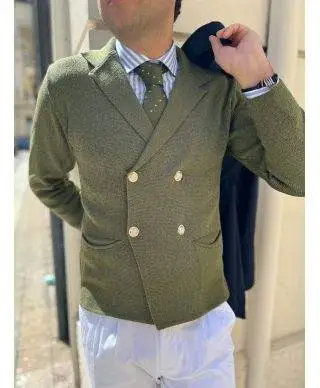 Cardigan uomo - Verde - Doppiopetto