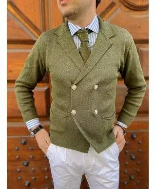 Cardigan uomo - Verde - Doppiopetto