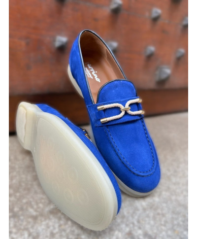 Mocassini uomo - Blu - Vera pelle - Made in Italy