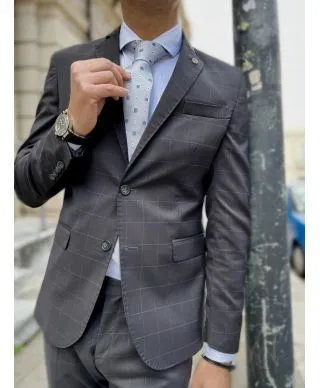 Abito uomo nero - A quadri - Paul Martin