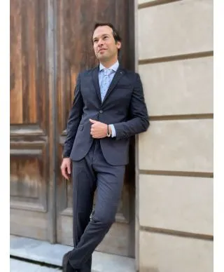 Abito uomo nero - A quadri - Paul Martin