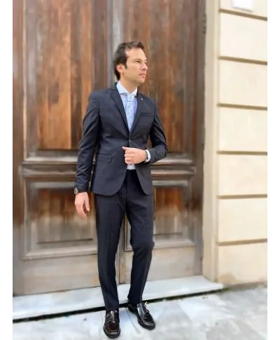 Abito uomo nero - A quadri - Paul Martin