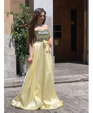 Abito legante Yellow - Vestito da cerimonia