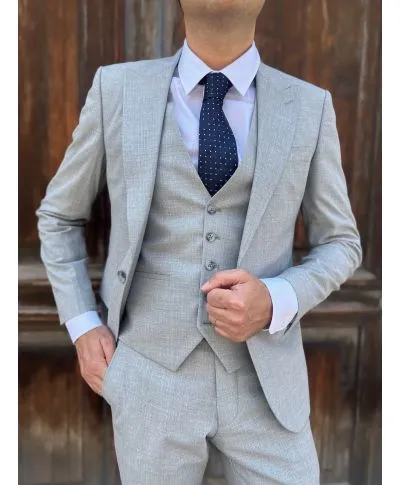 Abito uomo grigio perla - Con gilet - Vin