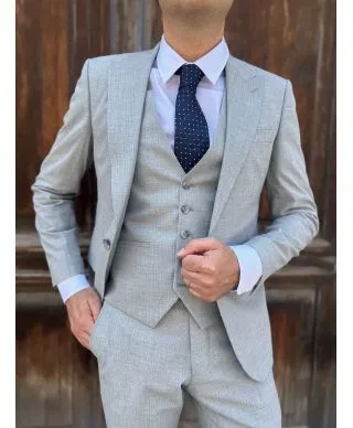 Abito uomo grigio perla - Con gilet - Vin