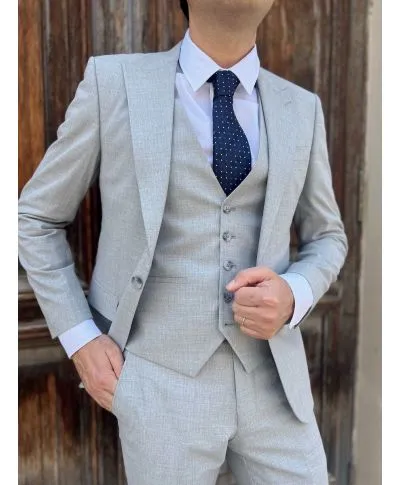 Abito uomo grigio perla - Con gilet - Vin