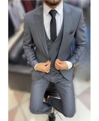 Abito uomo, grigio - Con gilet - Oscar