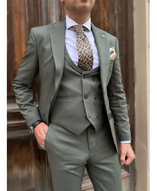 Abito uomo da cerimonia - Verde - Con gilet