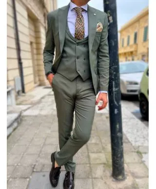 Abito uomo da cerimonia - Verde - Con gilet