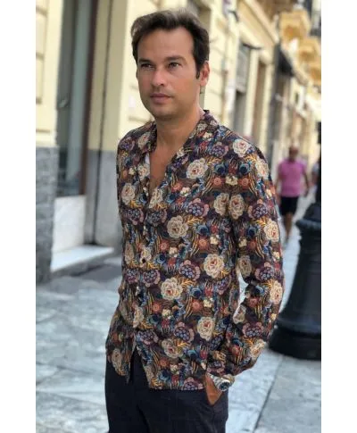 Camicia uomo coreana - Floreale - Magnum