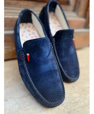 Mocassini uomo blu - Vera pelle - Peperoncini