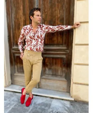 Camicia uomo di lino - Fantasia - Pan