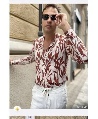Camicia uomo di lino - Fantasia - Pan