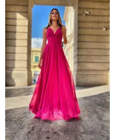 Vestito da cerimonia, fuxia - Con spacco - Palau