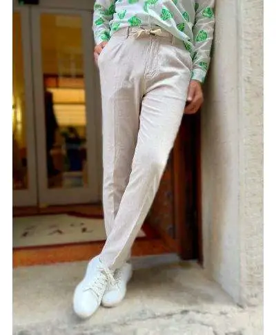 Pantaloni di lino - Beige - Key Jey