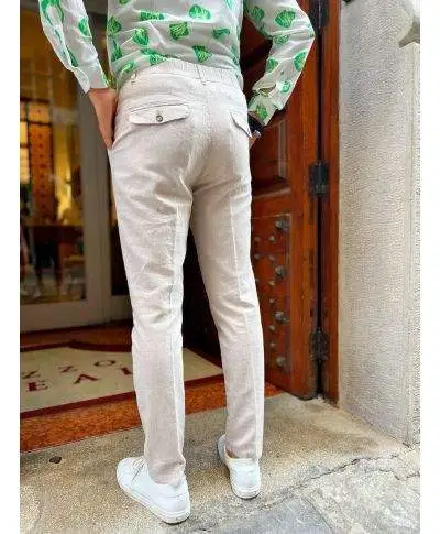 Pantaloni di lino - Beige - Key Jey