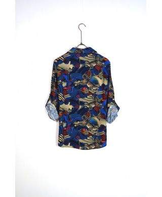 Camicia uomo, collo Italiano - Stampa iguana