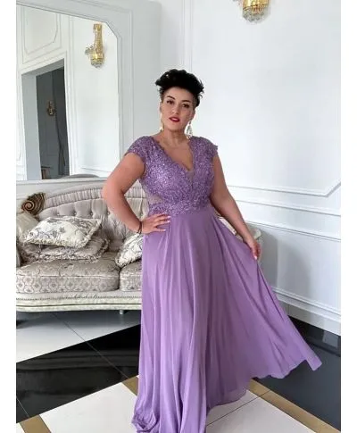 Abito elegante da donna - Dagna Maxi - Taglie forti - Colore prugna