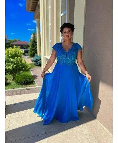 Abito elegante da donna - Dagna Maxi - Taglie forti – bluette