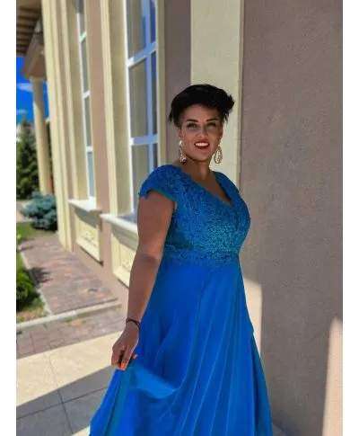 Abito elegante da donna - Dagna Maxi - Taglie forti – bluette
