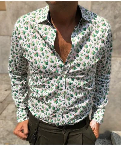 Camicia uomo - Fantasia Fiko - Slim fit - Ibiza
