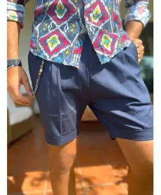 Bermuda uomo, slim - Blu