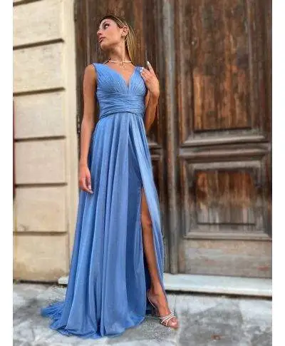 Abito da sera, elegante - Lungo - Azzurro - Sunrise