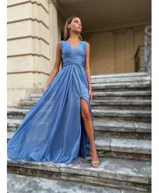 Abito da sera, elegante - Lungo - Azzurro - Sunrise