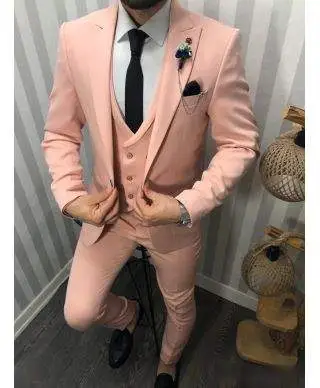 Abito da uomo elegante - Con gilet - Color salmone