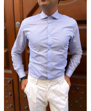 Camicia uomo a righe, celesti - Paul Miranda