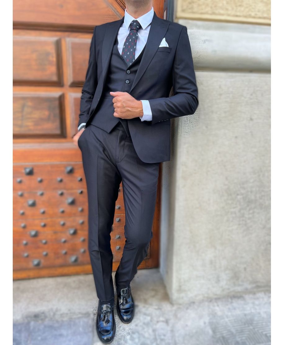 Gilet Elegante Uomo Solovedress In Cotone E Lino – Nero, Taglia L, Per Matrimoni E Cerimonie