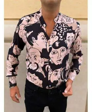 Camicia coreana, uomo - Modello Dark face