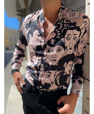 Camicia coreana, uomo - Modello Dark face