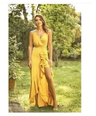 Vestito lungo elegante - Abito donna Marylin - Rosso in raso - Collezione abiti da sera