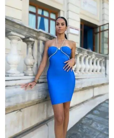 Abito da cocktail, aderente - Midi - Blu