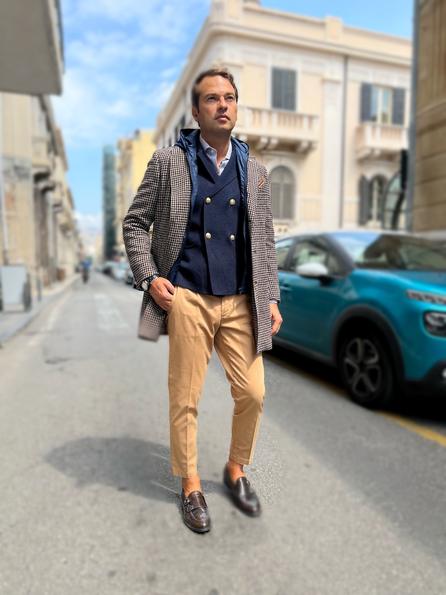 Trench uomo, blu - Paul Miranda - Abbigliamento online 