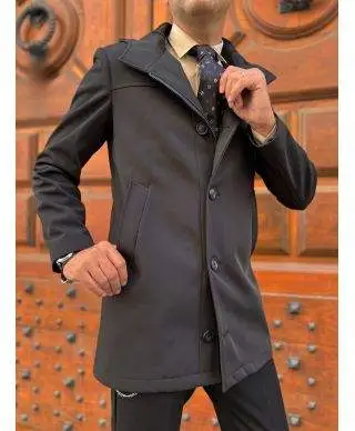 Trench con cappuccio, nero - Autunno Inverno - Made in Italy