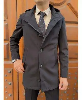 Trench con cappuccio, nero - Made in Italy - Gogolfun.it