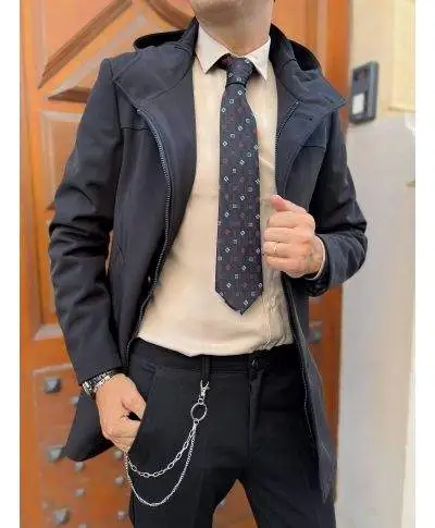 Trench con cappuccio, nero - Made in Italy - Gogolfun.it