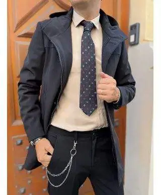 Trench con cappuccio, nero - Autunno Inverno - Made in Italy