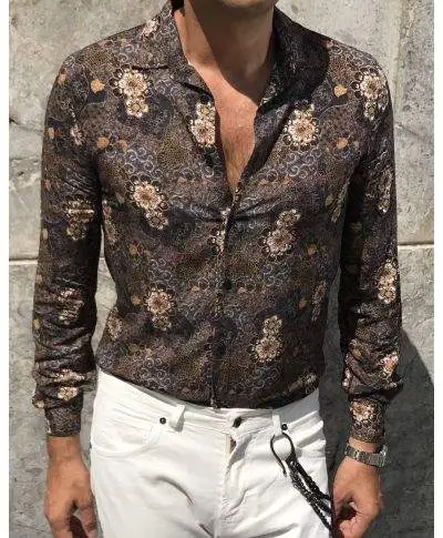 Camicia uomo - Slim - Fantasia -Okinawa