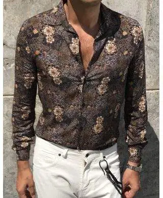 Camicia uomo - Slim - Fantasia -Okinawa